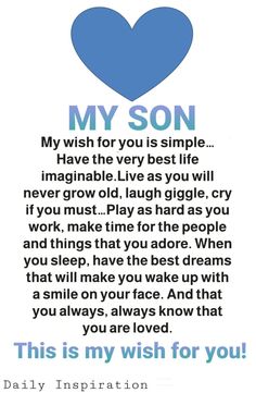 a blue heart with the words'my son'on it and an image of a man