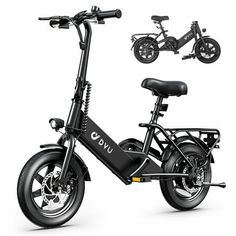 an electric scooter is shown with the front wheel and back wheels on it