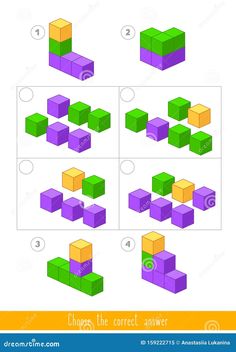 an interactive game for children to learn how to solve the cubes and find which one is