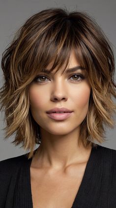 Chic Short Layered Haircuts for Modern Sho Layered Haircut Short, Easy Butterfly, Chin Length Haircuts, Framing Highlights, Haircuts For Medium Length Hair