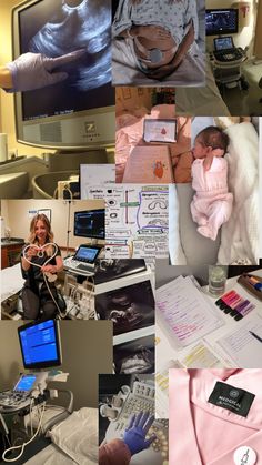 a collage of pictures with babys and other things in them, including an x - ray