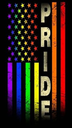 an american flag with the word pride painted on it