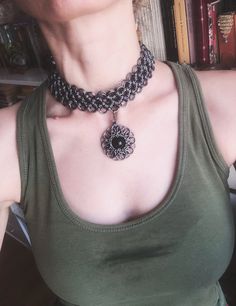 Hello! I made this Japanese Chainmail Choker using strong & skin-friendly, hypoallergenic aluminum rings, with the ancient craft of chainmail. * This chainmail necklace will look elegant & unique on your neck. (Be ready for curious questions ;) * The Blue Goldstone pendant can be attached or unattached to the choker with its lobster lock. * You can use the pendant with a separate chain as a 2nd necklace. (That chain will be added to your package :) * It would also be a perfect gift for a loved o Chainmail Choker, Chainmail Necklace, Scale Mail, Chainmail Jewelry, Blue Goldstone, Japanese Patterns, Chain Mail, Choker Necklaces, Handmade Design