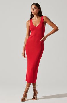 Bodycon sweater dress Plunging neckline Ribbed fabrication throughout Dry clean only 72% Viscose, 15% Polyester, 13% Elastane Style# ACDR102211 Dress Plunging Neckline, Bodycon Sweater, Cutout Sweater, Bodycon Sweater Dress, Knit Tank Dress, Matching Sets Outfit, Red Bodycon Dress, Ribbed Sweater Dress, Ribbed Mini Dress