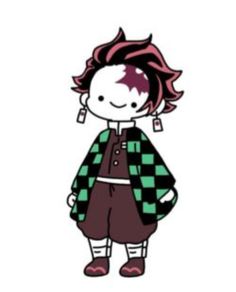 a drawing of a girl with red hair wearing a green and black checkered shirt