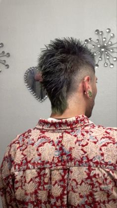 Blue Mohawk, Mohawk Hair, Mens Haircuts Short Hair, Half Shaved Hair, Androgynous Hair