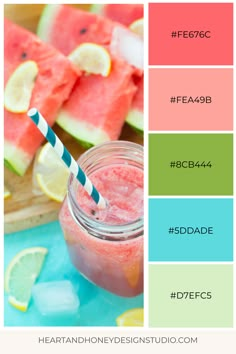 watermelon and lemonade smoothie with text overlay