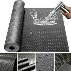 Petoto diamond plate rubber flooring in black that looks great on anything and we have it for less put it on your steps or floor to keep you safe from slipping put it on the floor and walls of your trailer or on your garage floor for protection surfaces from dings, scratches, wear and spills ships quickly,our garage flooring cover is easy to install and keep clean,easily cuts.the rubber mat is ideal for a whole variety of uses in domestic and industrial applications including: protecting the tru Rolled Rubber Flooring, Garage Floor Mat, Garage Mats, Garage Flooring, Rubber Floor Mats, Diamond Plate, Garage Floor, Rubber Mat, Rubber Flooring