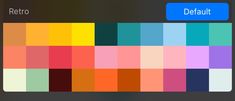 the color picker is showing different colors