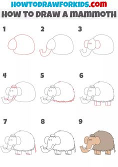 how to draw an elephant for kids step by step with pictures and instructions on how to draw