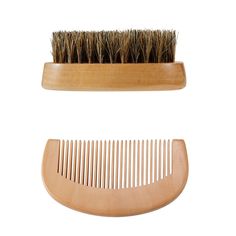 Beard Grooming Brush & Comb Bamboo Comb, Real Happiness, Artificial Wood, Bamboo Brush, Beard Brush, Unruly Hair, Beard Combs, Hair Pulling, Handy Dandy