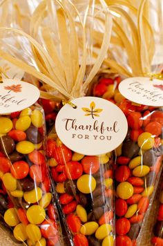 some bags filled with lots of candy corn