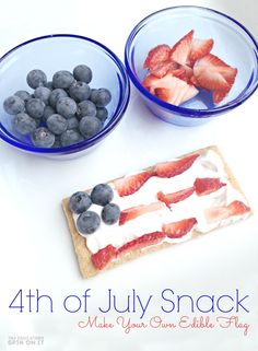 the fourth of july snack is made with strawberries and blueberries