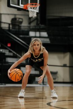 a female basketball player in action on the court