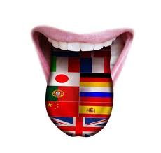 an open mouth with the flags of different countries painted on it's side and tongue