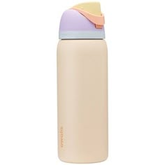 thermos insulated water bottle in beige with pastel colors