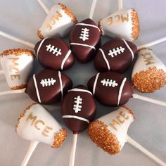 chocolate candies arranged in the shape of a football