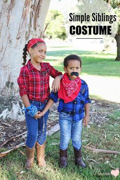 Clark Kent Halloween Costume, Cowgirl Costume Diy, Karneval Diy, Sibling Halloween Costumes, Sibling Costume, Halloween Costum, Halloween Costumes For Family