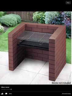 an outdoor bbq grill made out of bricks