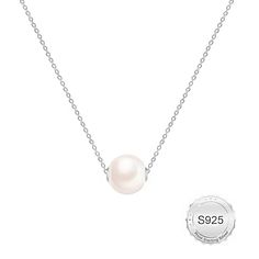 PRICES MAY VARY. A single 9mm freshwater clutured white pearl floating on a sterling silver necklace chain in classy and eye-catching. S925 cable chain is free of lead, nickel and hypoallergenic. Even suitable for the most sensitive skin of women. Necklace's lenght can be adjusted with silde silicagel ball. Freshwater Cultured Pearl Diameter: 8.5-9mm. The slide silicagel ball can adjust the necklace from 7" to 16.9", which will comfortably fit all neck sizes. Lariat necklace is a pearl necklace Simple Pearl Necklace, Necklaces Gift, Single Pearl Necklace, Floating Necklace, Single Pearl, Silver Pearl Necklace, White Pearl Necklace, Sterling Silver Chain Necklace, Pearl Strands