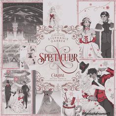 an advertisement for the broadway musical spectacular, starring actors and their characters as snow queen and prince