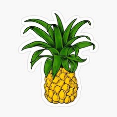 Yellow Pineapple, Red Bubble Stickers, Pong Table, Handmade Sticker, Easy Drawing, Free Illustrations