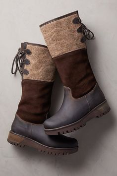 Women’s Gaia Merino Wool-Lined Waterproof Wool Felt and Leather Ice Gripper Boots