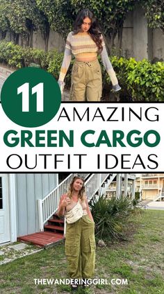 Wondering what to wear with green cargo pants? This post shows you 11 amazing green cargo pants outfit ideas for summer, spring, fall, and winter. These include olive green cargo pants outfits, army green cargo pants outfits, street style green cargo pants outfits, dark green cargo pants, baggy green cargo pants, light green cargo pants, and more. Light Green Cargo Pants, Cargo Pants Outfit Ideas, Cargo Pants Women Outfit