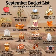 a list of items that include pumpkins and other things