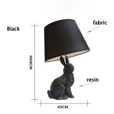 44445917577347 Lamp Cartoon, Bedtime Reading, Living Room White, Resin Table, Resin Material, Black Body, Modern Table Lamp, Fabric Shades, Lamp Bases