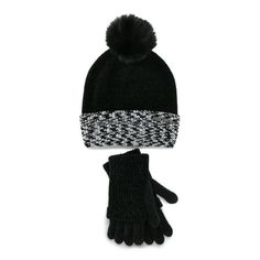 This Madden NYC 2-Piece Chenille Beanie and Cuffed Gloves Gift Set is perfect for the holiday season! This 2 piece accessory set includes a chenille beanie with faux fur pom and matching chenille gloves. This color coordinating set is made to keep you warm throughout the cold seasons and makes both the perfect gift to yourself or someone else! Size: One Size.  Color: Black.  Gender: female.  Age Group: adult. Madden Nyc, Women's Beanie, Cold Season, Fur Pom Pom, Winter Glove, Cloth Bags, The Holiday, Gender Female, 2 Piece