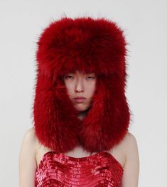 Pre-Order: Oversized Trapper Hat Party Moodboard, Winter Angel, Kim Shui, Store Aesthetic, Mink Coats, Fur Trapper, Fur Trapper Hat, Red Fur, Trapper Hat