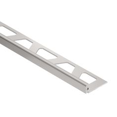 an aluminum strip with holes on the bottom and one hole in the middle for mounting