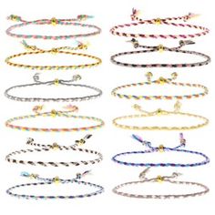 several bracelets with different colors and designs