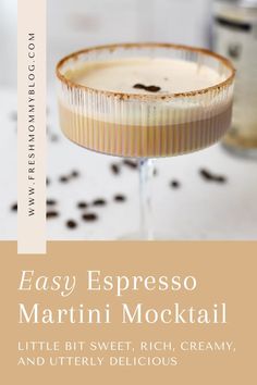 an easy espresso martini cocktail with little bit sweet, rich, creamy and utterly delicious