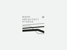 the logo for noor architecture studio, which has been designed by person and is black and white