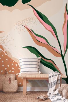 Peel and Stick Wallpaper Removable Wallpaper Wall Decor Home Decor Wall Art Printable Wall Art Room Decor Wall Prints Wall Hanging - C055 Home Office Mural, Daycare Interior Design, Peel Wallpaper, Spring Social, Wallpaper Wall Decor, William Sonoma, Sunroom Designs, Thick Wallpaper