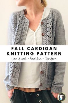 10 Fall Cardigan Patterns to Knit including this one featuring lace and cables, ...,  #Cables #Cardigan #Fall #featuring #including #knit #Lace #Patterns Top Down Sweater, Cardigan Verde, Best Cardigans, Fall Cardigan, Knit Cardigan Pattern, Animal Knitting Patterns, Spring Knits, Lace Knitting Patterns