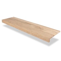 a large wooden shelf on a white background