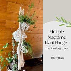 multiple macrame plant hanger medium large pots diy pattern