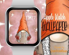 an apple watch with a gnome hat on it