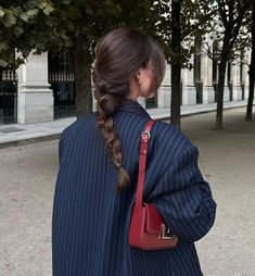 Walking, A Woman, Purse, Red, Blue