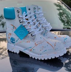 Custom Timberland Boots, Timberland Boots Style, Timberland Chukka, Boots Outfit Men, Timberland Boots Mens, Blue Jordans, Jordan Shoes Retro, Boots Waterproof, Timberlands Shoes