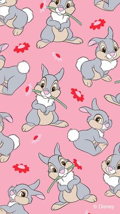 an image of rabbits on pink background