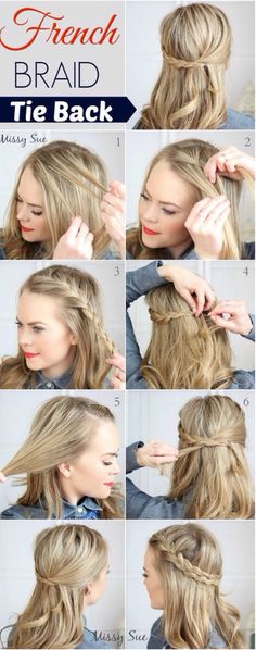 French braid tieback French Braid Hairstyles, Popular Haircuts, Braids For Long Hair, French Braid