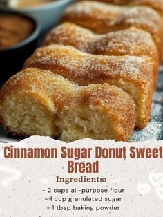 cinnamon sugar donut sweet bread recipe with instructions