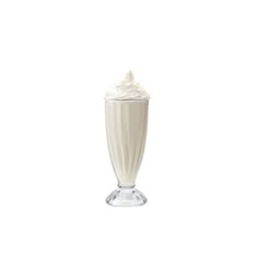 a tall glass filled with whipped cream