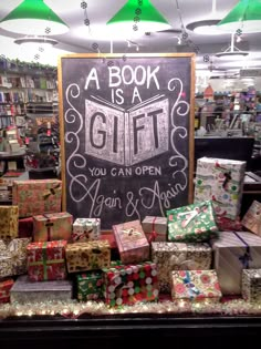 a book is a gift you can open again and always sign in front of it