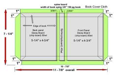 an image of a box with measurements for the back cover and side panels on it