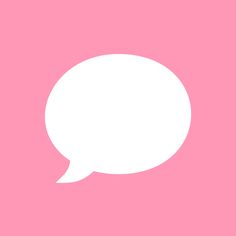 a white speech bubble on a pink background